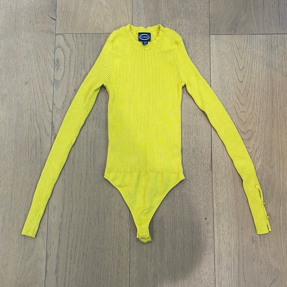 Ribbed Chartreuse Bodysuit